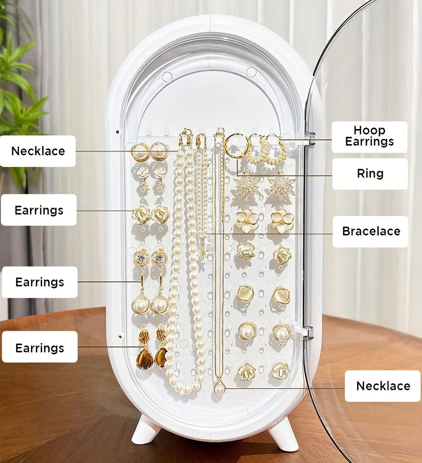 Portable Light Luxury Series Multi-Function Make Up Case Cosmetic Storage, Skin Care Products Jewelry Organizer Lipstick Box - White