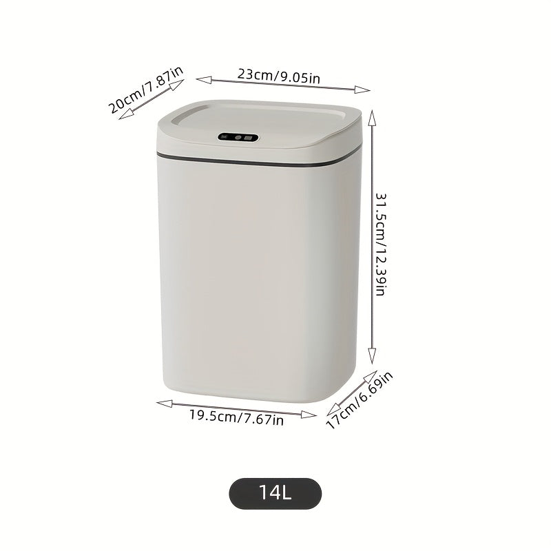 [Smart | Odor-Proof] Quiet Close & Odor-Proof Smart Trash Can | Multiple Capacity Options (3.17gal/3.7gal/4.23gal) & Battery Operated (AA) | Ideal for Kitchen, Bathroom, Living Room, Office - No Batteries Included