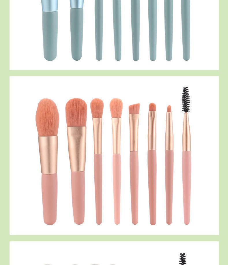 Juego de 8 pinceles de maquillaje multifuncionales profesionales, pincel para base, correctores en polvo, sombras de ojos y pinceles para rubor.