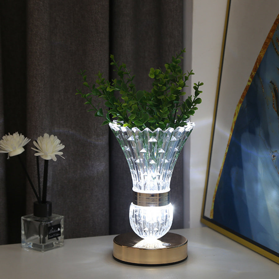 Lámpara de mesa decorativa con diseño de florero para decorar el dormitorio, la mesita de noche, el hogar y como regalo.