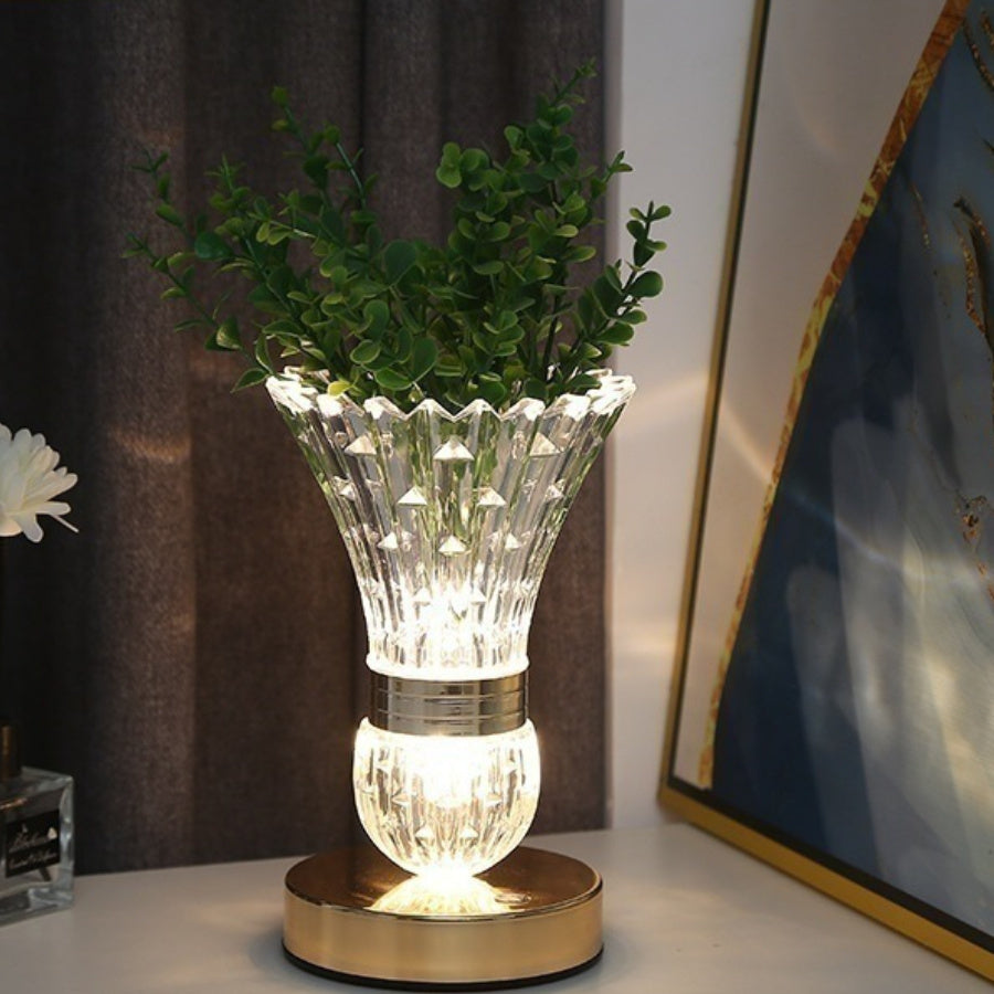Lámpara de mesa decorativa con diseño de florero para decorar el dormitorio, la mesita de noche, el hogar y como regalo.