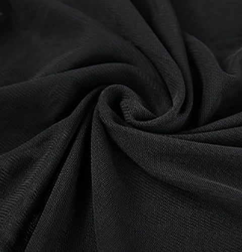 Blusas negras de malla transparente para mujer: diseño seductor de rejilla, modernas y transpirables, perfectas para mujeres amantes de la moda, tanto para atuendos casuales como elegantes.