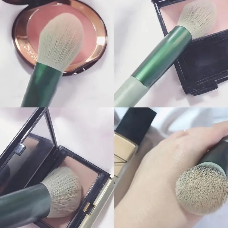 Juego de pinceles de maquillaje suaves y esponjosos, pincel kabuki profesional para base de maquillaje en polvo y sombra de ojos