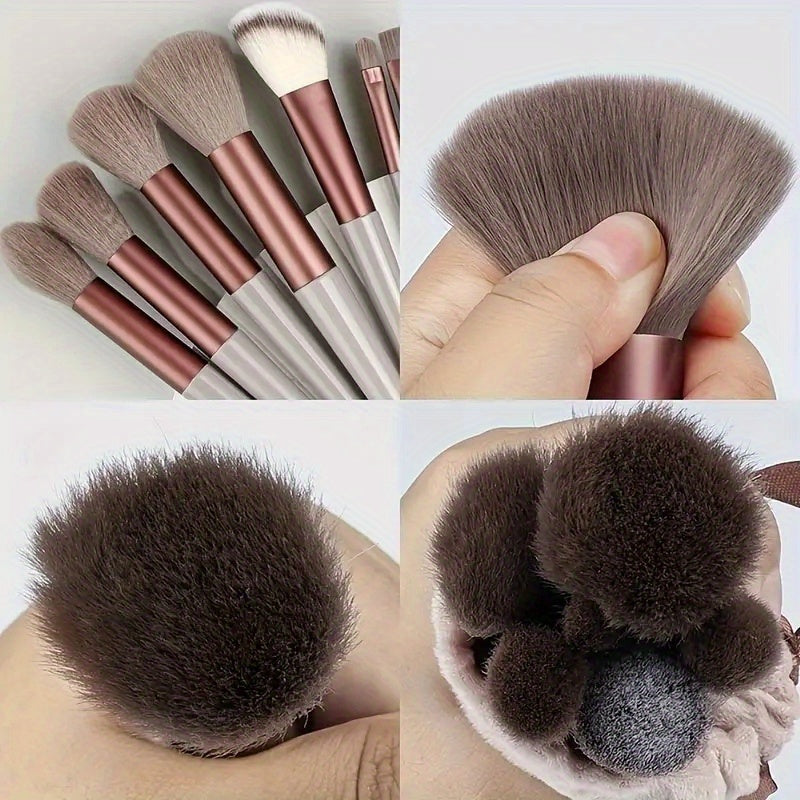 Juego de pinceles de maquillaje suaves y esponjosos, pincel kabuki profesional para base de maquillaje en polvo y sombra de ojos