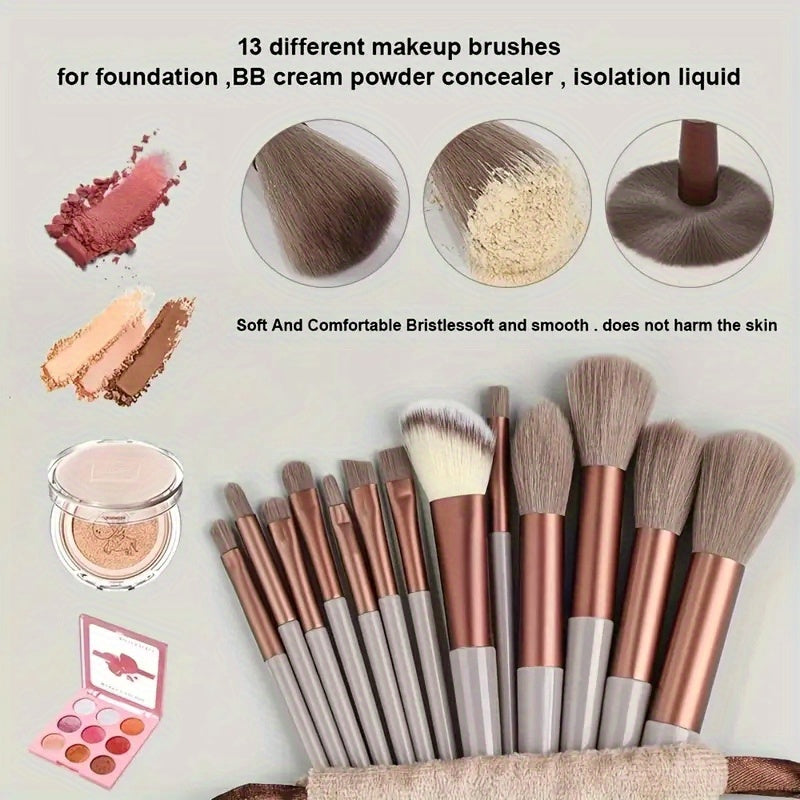 Juego de pinceles de maquillaje suaves y esponjosos, pincel kabuki profesional para base de maquillaje en polvo y sombra de ojos