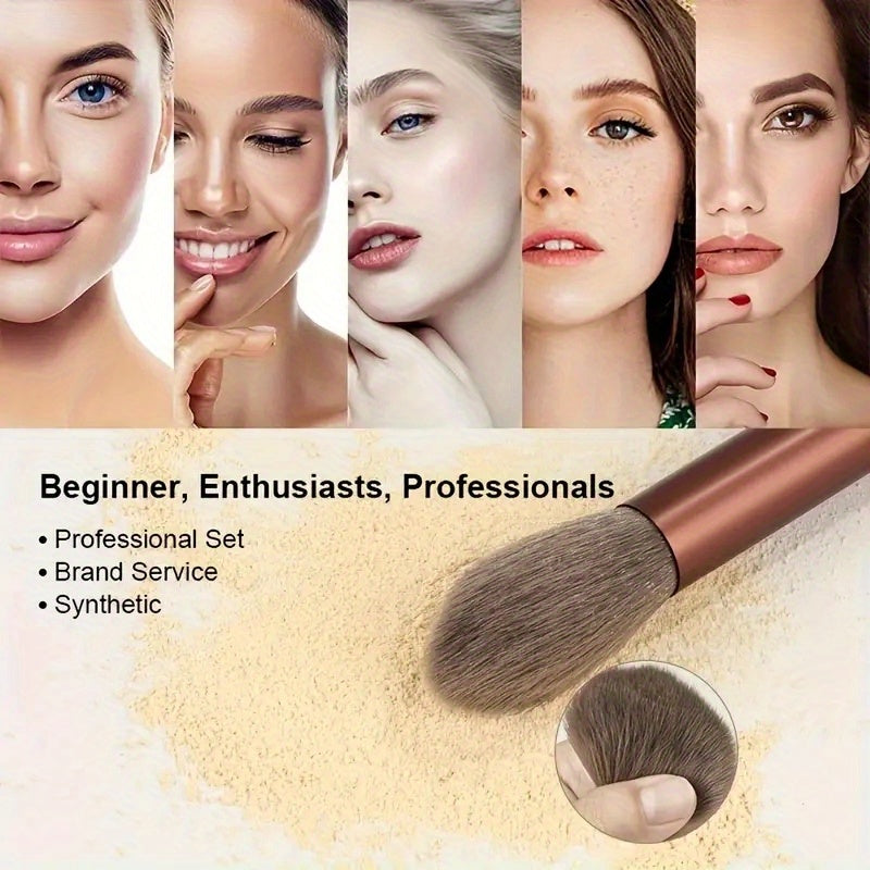 Juego de pinceles de maquillaje suaves y esponjosos, pincel kabuki profesional para base de maquillaje en polvo y sombra de ojos