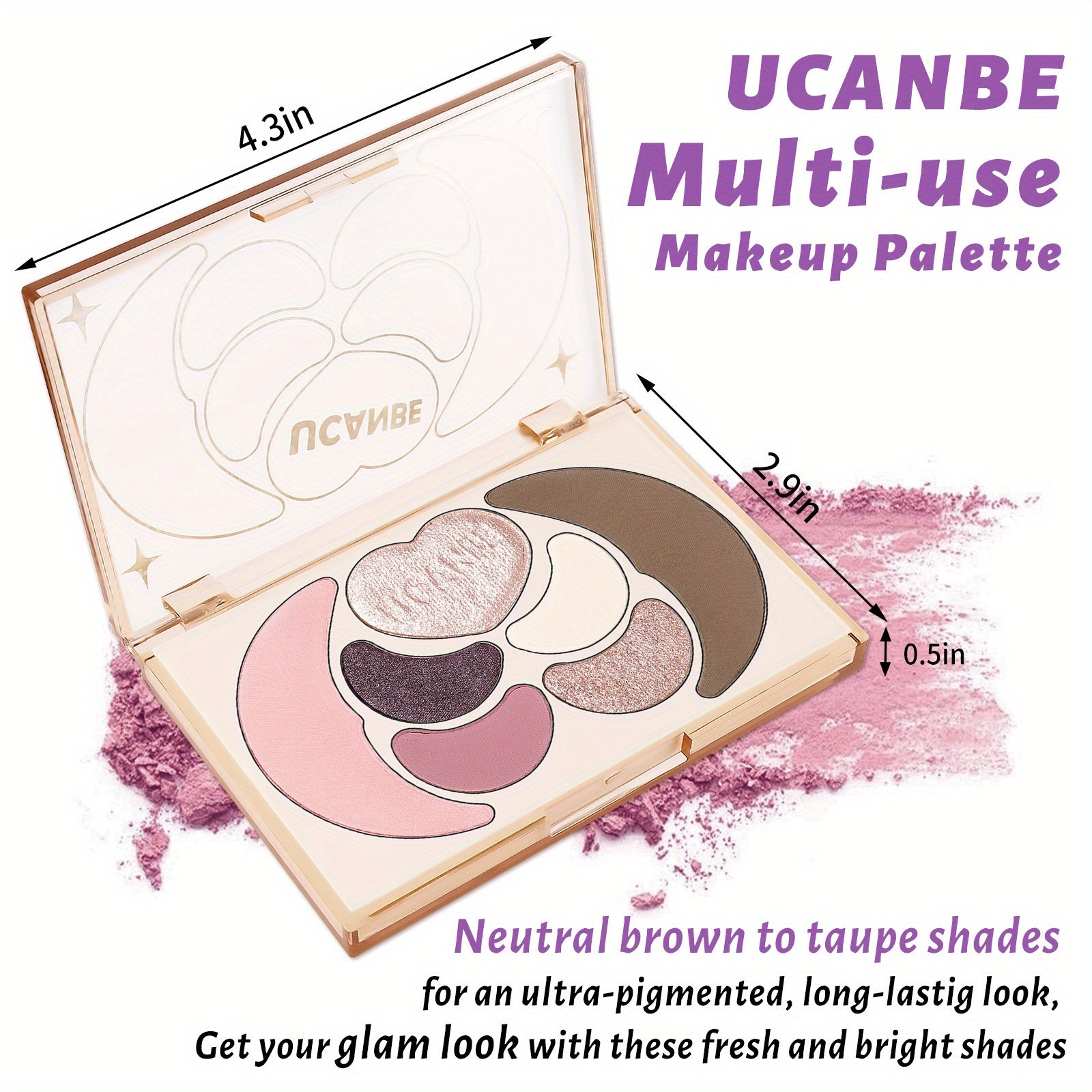 Kit de maquillaje todo en uno UCANBE: 4 sombras de ojos mate brillantes, 1 rubor, 1 bronceador contorno, 1 iluminador. Paleta de maquillaje. Sets de maquillaje para mujeres, niñas y adolescentes.