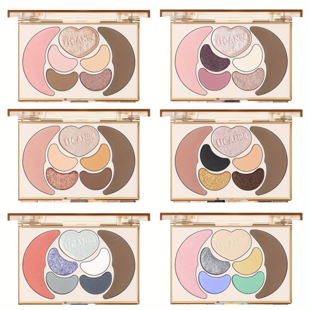 Kit de maquillaje todo en uno UCANBE: 4 sombras de ojos mate brillantes, 1 rubor, 1 bronceador contorno, 1 iluminador. Paleta de maquillaje. Sets de maquillaje para mujeres, niñas y adolescentes.