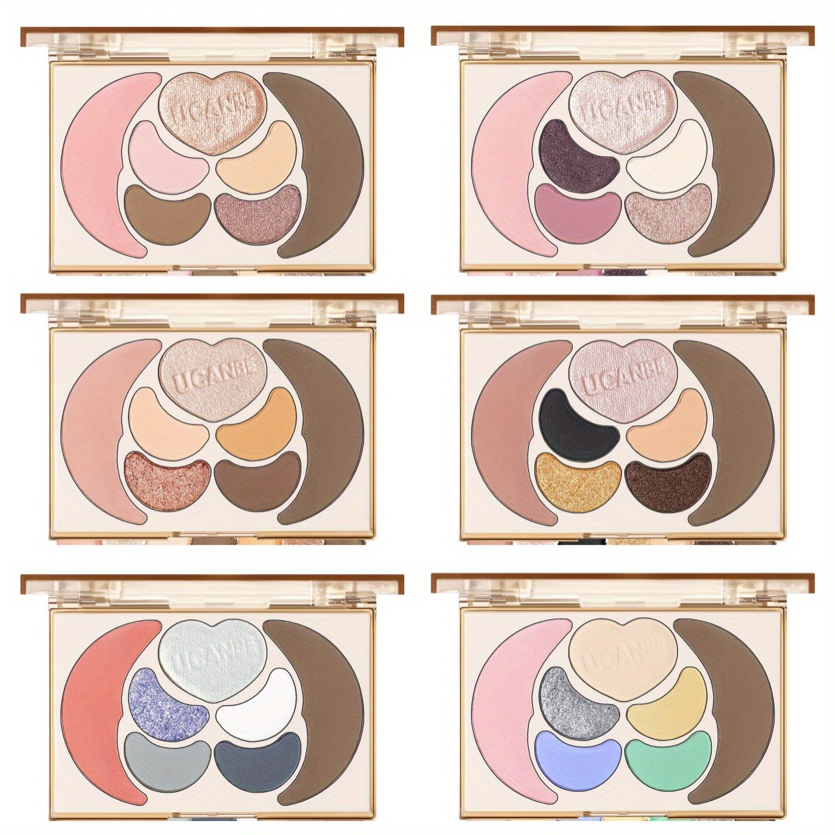 Kit de maquillaje todo en uno UCANBE: 4 sombras de ojos mate brillantes, 1 rubor, 1 bronceador contorno, 1 iluminador. Paleta de maquillaje. Sets de maquillaje para mujeres, niñas y adolescentes.