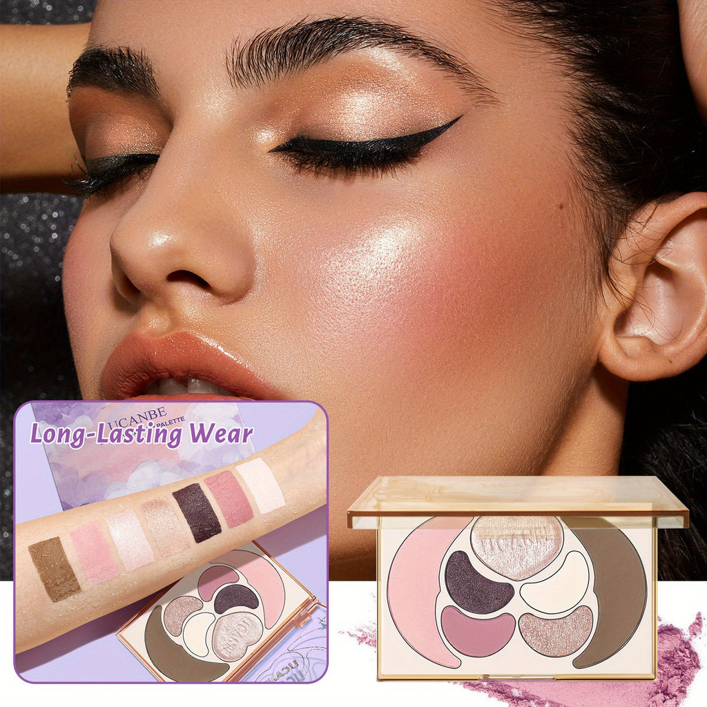 Kit de maquillaje todo en uno UCANBE: 4 sombras de ojos mate brillantes, 1 rubor, 1 bronceador contorno, 1 iluminador. Paleta de maquillaje. Sets de maquillaje para mujeres, niñas y adolescentes.