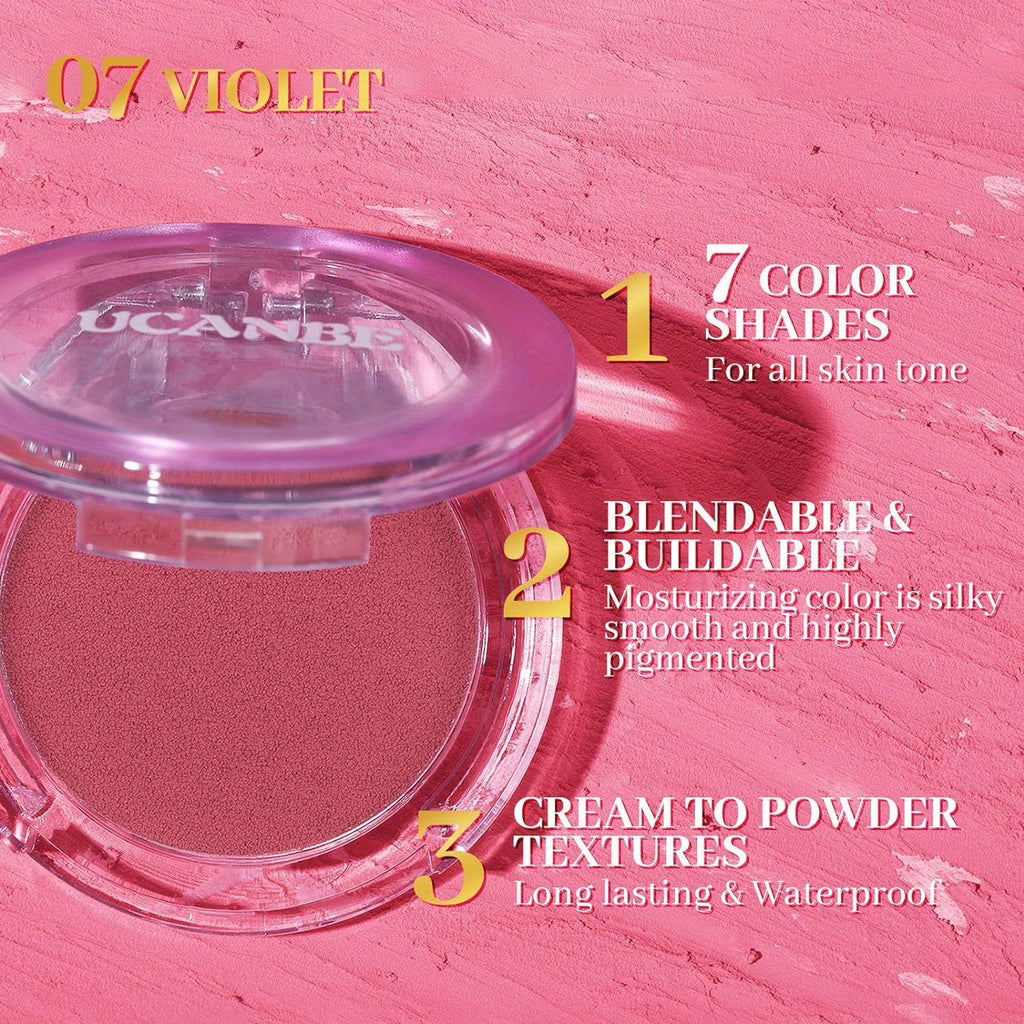 Paleta de maquillaje UCANBE con colorete en crema mate que se convierte en polvo, colorete ligero y altamente pigmentado para mejillas y ojos, coloretes para el rostro con cobertura aterciopelada impecable y fácil de difuminar.