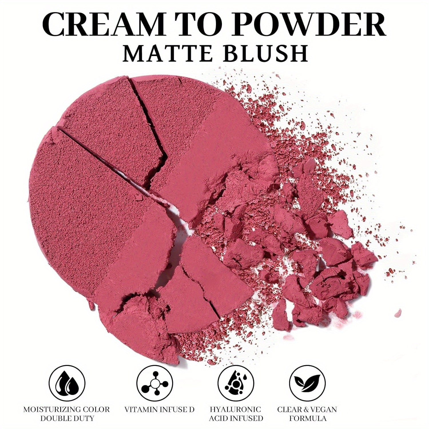 Paleta de maquillaje UCANBE con colorete en crema mate que se convierte en polvo, colorete ligero y altamente pigmentado para mejillas y ojos, coloretes para el rostro con cobertura aterciopelada impecable y fácil de difuminar.