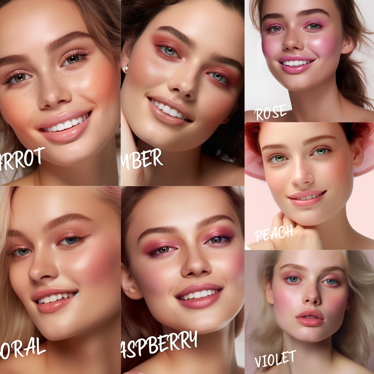 Paleta de maquillaje UCANBE con colorete en crema mate que se convierte en polvo, colorete ligero y altamente pigmentado para mejillas y ojos, coloretes para el rostro con cobertura aterciopelada impecable y fácil de difuminar.