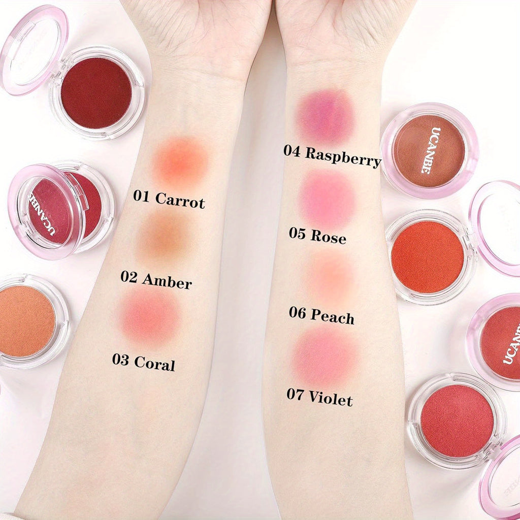 Paleta de maquillaje UCANBE con colorete en crema mate que se convierte en polvo, colorete ligero y altamente pigmentado para mejillas y ojos, coloretes para el rostro con cobertura aterciopelada impecable y fácil de difuminar.