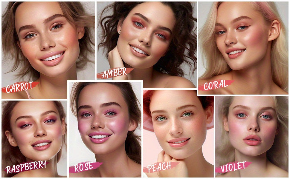 Paleta de maquillaje UCANBE con colorete en crema mate que se convierte en polvo, colorete ligero y altamente pigmentado para mejillas y ojos, coloretes para el rostro con cobertura aterciopelada impecable y fácil de difuminar.