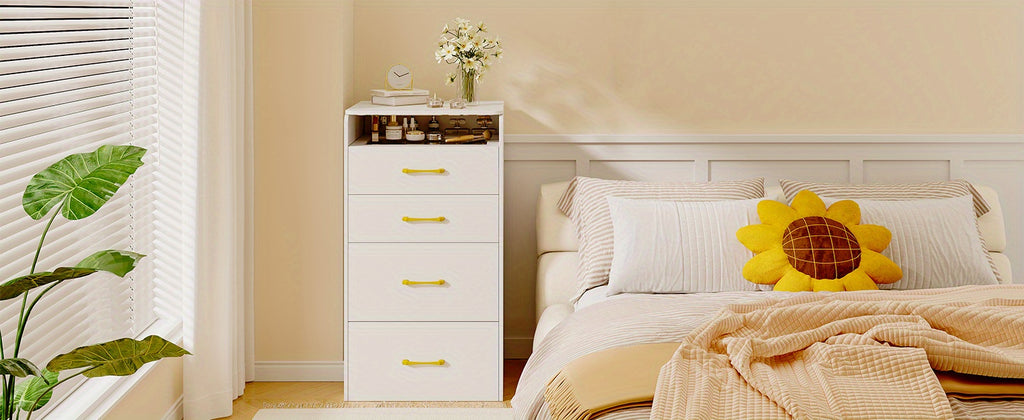 Tocador con espejo abatible, pequeño conjunto de tocador con escritorio de vidrio visible, tocador compacto con 3 cajones, herramienta acolchada.