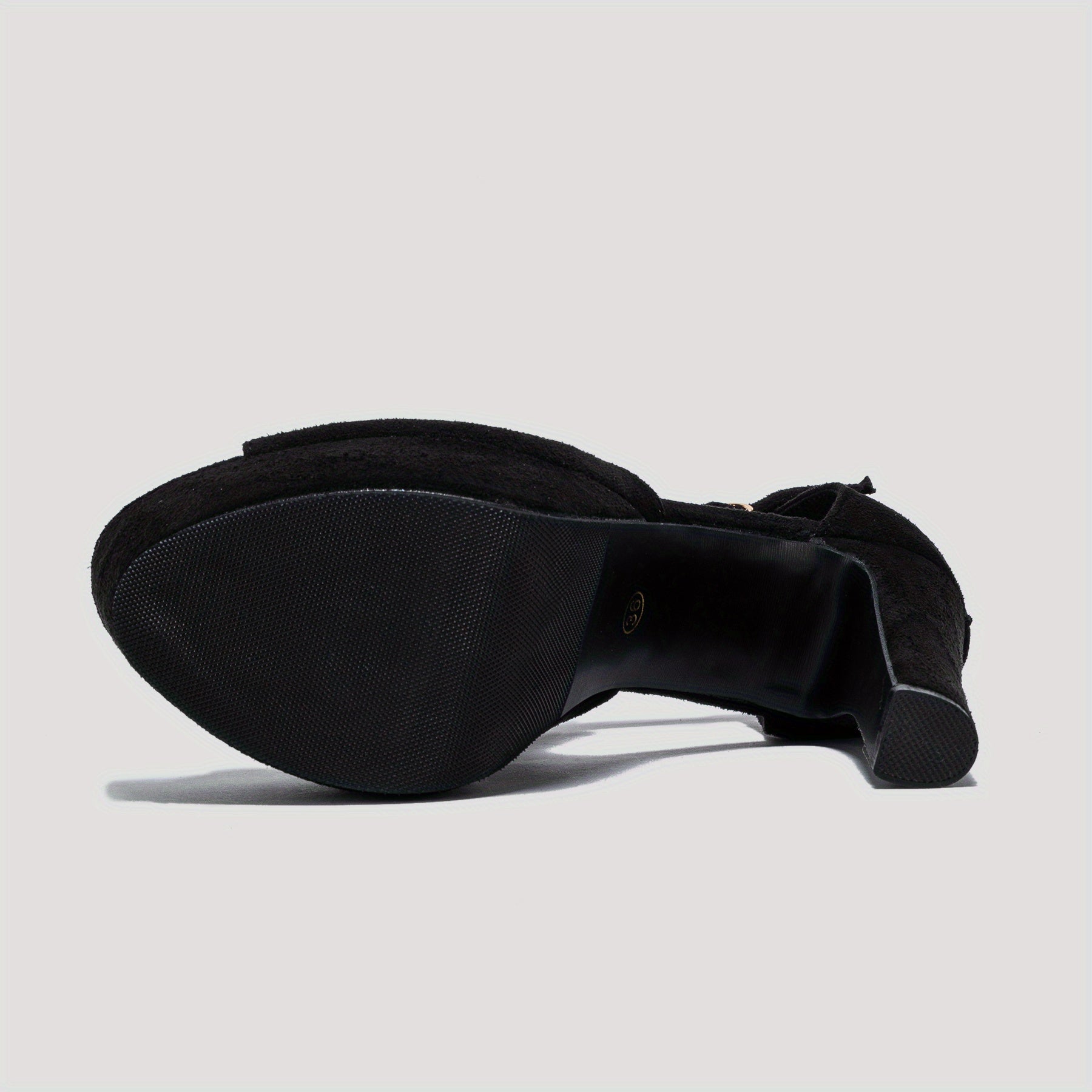 Sandalias sexy con tacón grueso y aberturas - Zapatos de tacón con punta abierta para mujer - Tacones de plataforma de moda con correa con hebilla