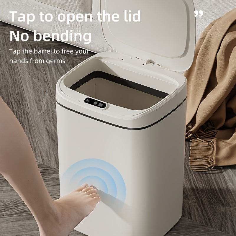 [Smart | Odor-Proof] Quiet Close & Odor-Proof Smart Trash Can | Multiple Capacity Options (3.17gal/3.7gal/4.23gal) & Battery Operated (AA) | Ideal for Kitchen, Bathroom, Living Room, Office - No Batteries Included