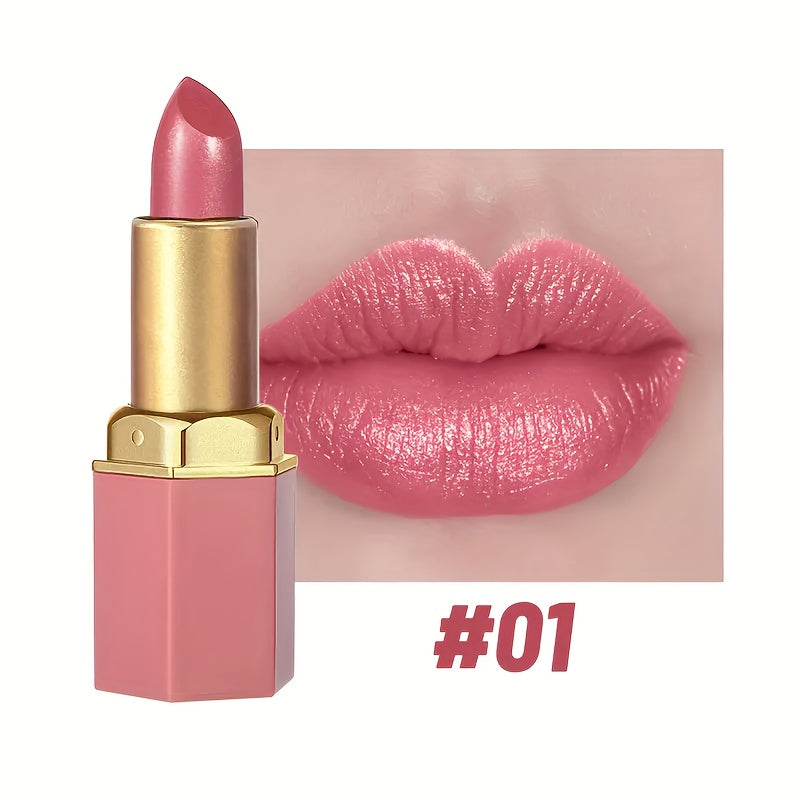 6 Creamy Lipsticks - Long-lasting Moisturising Creamy Formula, Easy To Apply Smooth Texture, Colourful Berry Shades Suitable For All Light Beige Skin Tones, Everyday Make-up, Easy To Apply, Glossy Effect, A Must-have For Beau