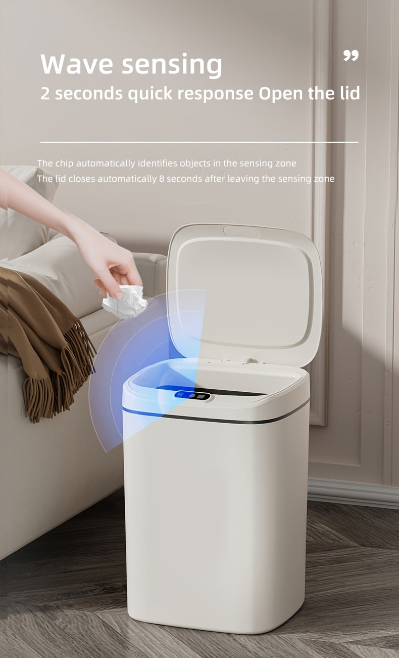 [Smart | Odor-Proof] Quiet Close & Odor-Proof Smart Trash Can | Multiple Capacity Options (3.17gal/3.7gal/4.23gal) & Battery Operated (AA) | Ideal for Kitchen, Bathroom, Living Room, Office - No Batteries Included