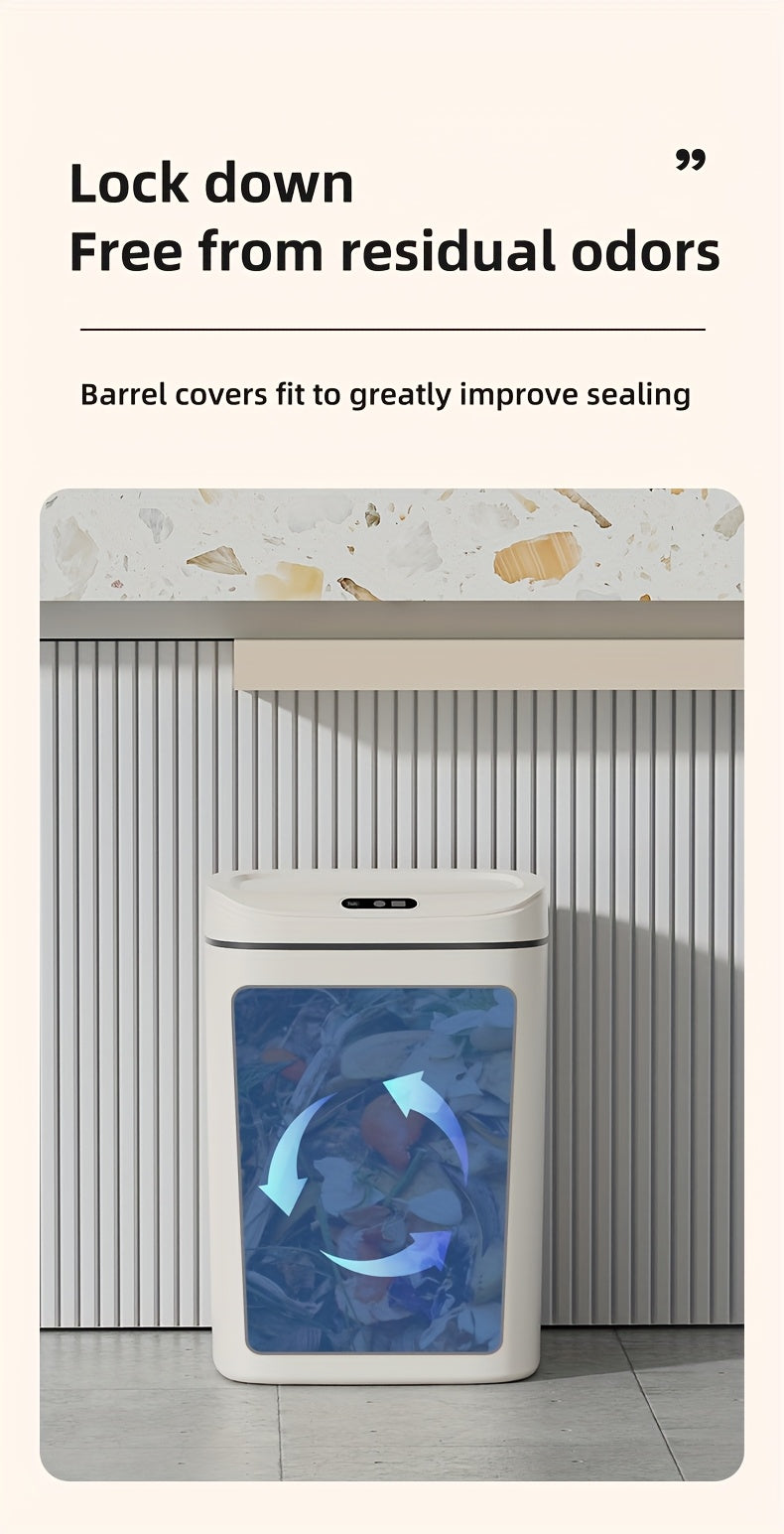 [Smart | Odor-Proof] Quiet Close & Odor-Proof Smart Trash Can | Multiple Capacity Options (3.17gal/3.7gal/4.23gal) & Battery Operated (AA) | Ideal for Kitchen, Bathroom, Living Room, Office - No Batteries Included