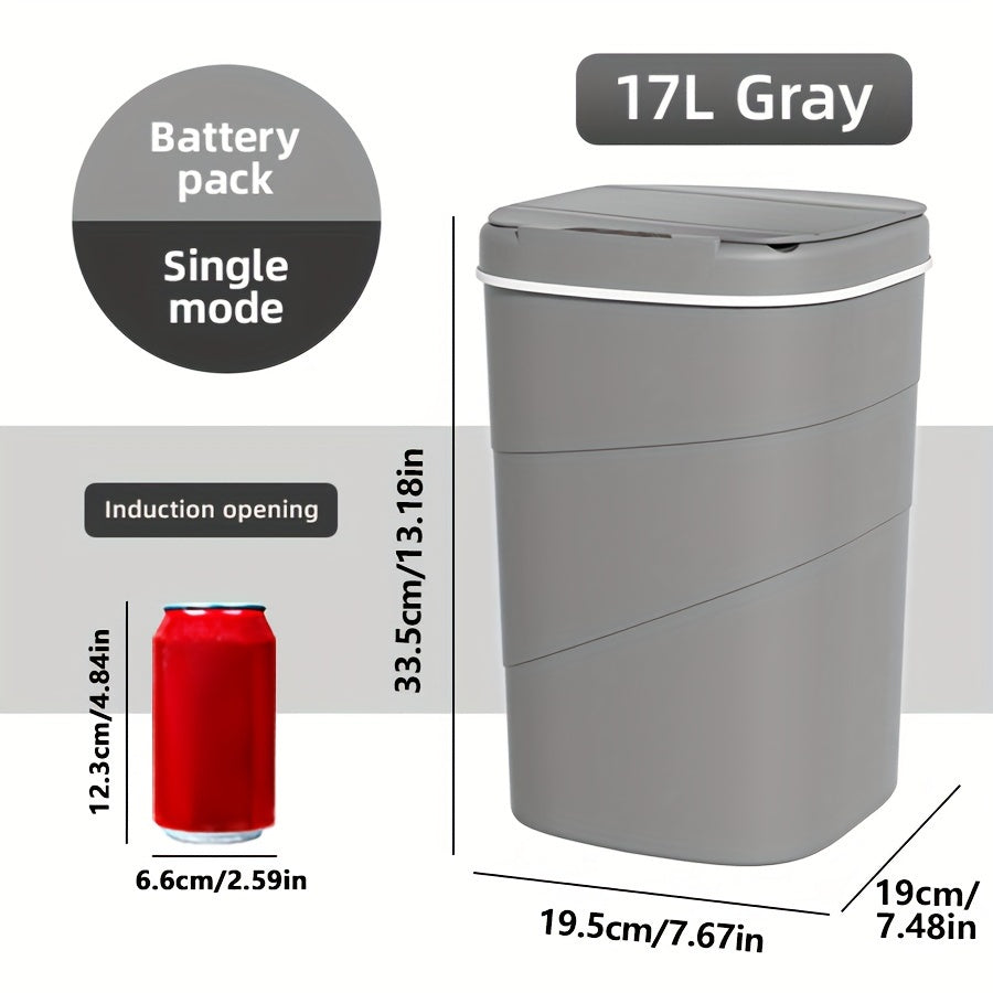 Touchless Smart Trash Can with Hygienic Sensor Technology - Battery-Powered (Requires 2 AA Batteries, Not Included) - Suitable for Kitchen, Bathroom, Living Room, and Office