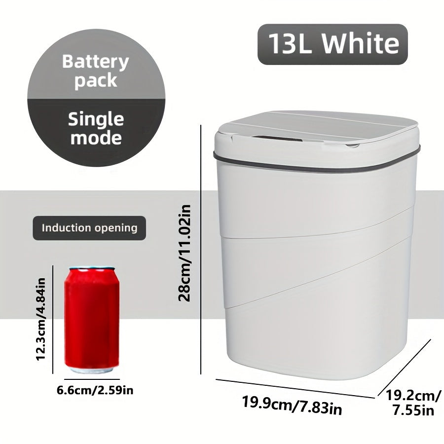 Touchless Smart Trash Can with Hygienic Sensor Technology - Battery-Powered (Requires 2 AA Batteries, Not Included) - Suitable for Kitchen, Bathroom, Living Room, and Office