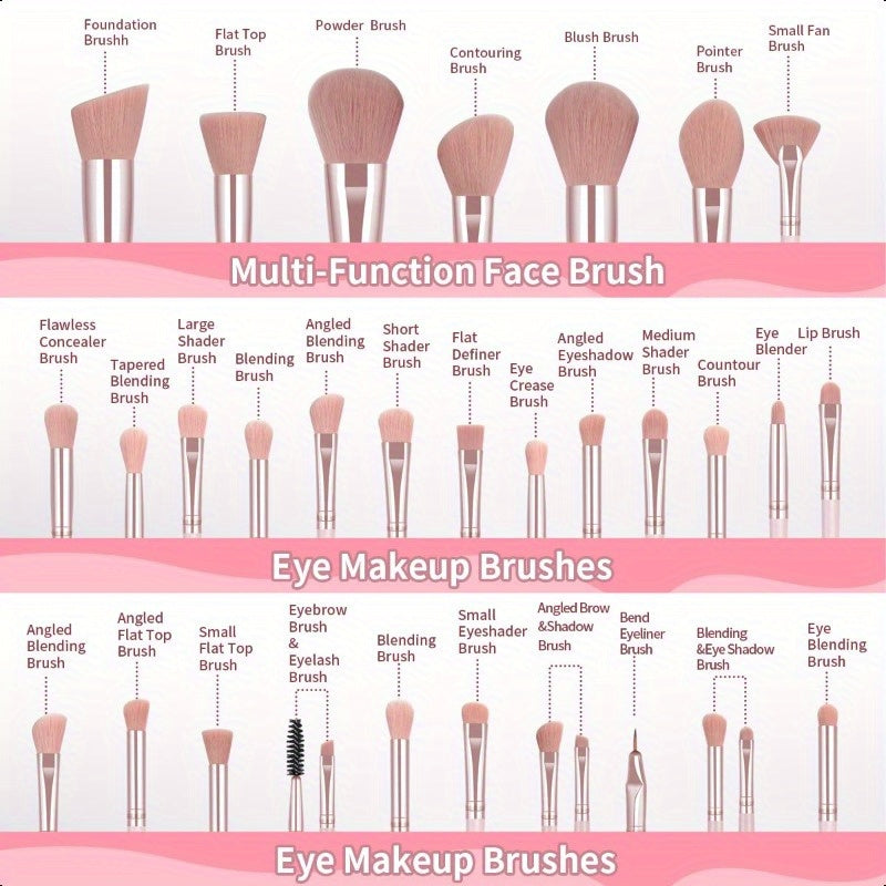 Pinceles de maquillaje, kit de maquillaje de 49 piezas, juego de herramientas de maquillaje multifuncionales con pincel para base de maquillaje, juego de pinceles de maquillaje, negro, juego de 49 piezas.