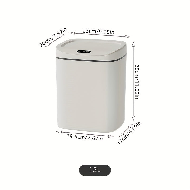 [Smart | Odor-Proof] Quiet Close & Odor-Proof Smart Trash Can | Multiple Capacity Options (3.17gal/3.7gal/4.23gal) & Battery Operated (AA) | Ideal for Kitchen, Bathroom, Living Room, Office - No Batteries Included