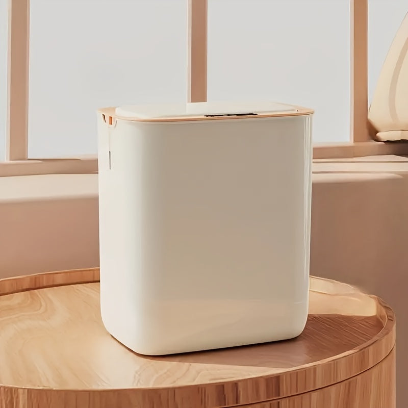 Cubo de basura inteligente con carga USB, 1 unidad, gran capacidad de 18 litros, apertura automática de la tapa, cubo de basura electrónico portátil para salón, dormitorio y cocina, batería recargable de polímero de litio, ≤36 V.