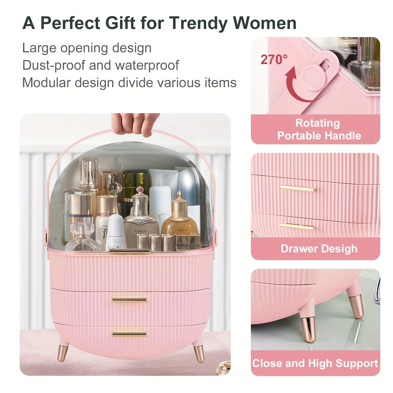 Organizador de maquillaje para tocador, organizadores de maquillaje y almacenamiento.