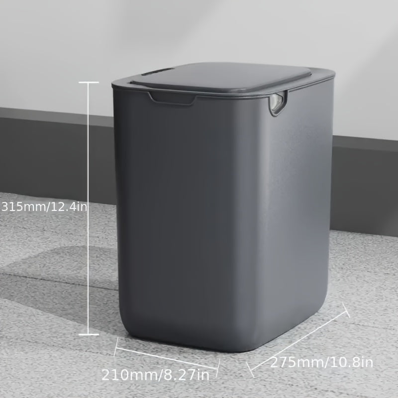 Cubo de basura inteligente con carga USB, 1 unidad, gran capacidad de 18 litros, apertura automática de la tapa, cubo de basura electrónico portátil para salón, dormitorio y cocina, batería recargable de polímero de litio, ≤36 V.
