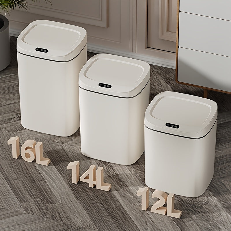 [Smart | Odor-Proof] Quiet Close & Odor-Proof Smart Trash Can | Multiple Capacity Options (3.17gal/3.7gal/4.23gal) & Battery Operated (AA) | Ideal for Kitchen, Bathroom, Living Room, Office - No Batteries Included