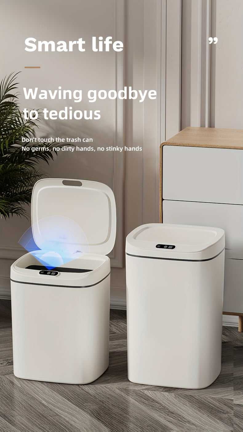 [Smart | Odor-Proof] Quiet Close & Odor-Proof Smart Trash Can | Multiple Capacity Options (3.17gal/3.7gal/4.23gal) & Battery Operated (AA) | Ideal for Kitchen, Bathroom, Living Room, Office - No Batteries Included