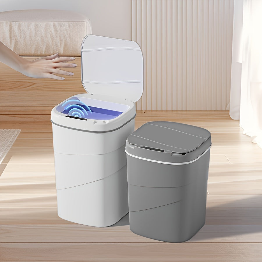 Touchless Smart Trash Can with Hygienic Sensor Technology - Battery-Powered (Requires 2 AA Batteries, Not Included) - Suitable for Kitchen, Bathroom, Living Room, and Office