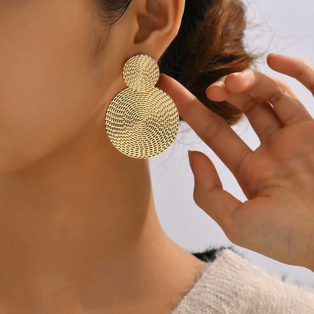 Aretes De Mujer Bohemia pendientes redondos De Metal geométricos De moda para Mujer joyería De boda De moda