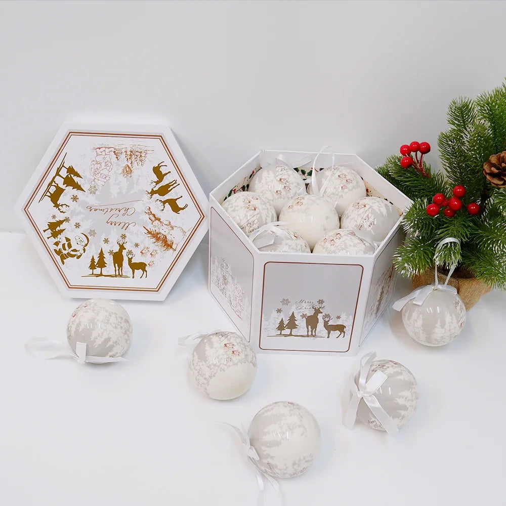 14 piezas de adornos para árbol de Navidad Bolas decorativas Bolas colgantes para fiestas Decoración para el hogar Regalo de Navidad Set Navidad Bola de discoteca Natal