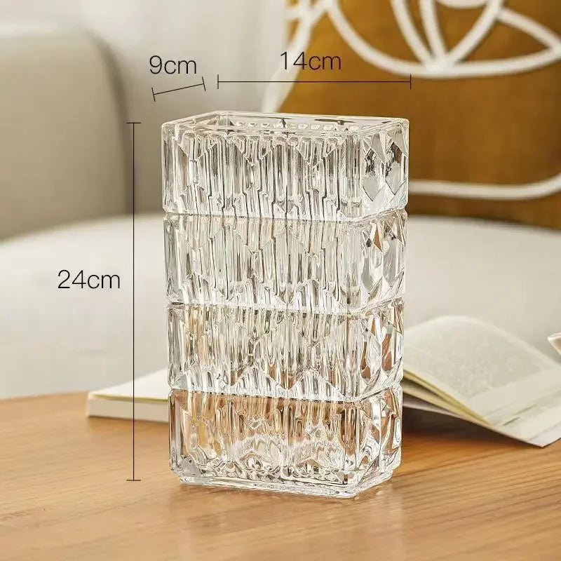 Florero de cristal, jarrones transparentes, mesa de comedor, dormitorio, flores hidropónicas, florero de rosas, decoración para sala de estar, terrario, decoración del hogar