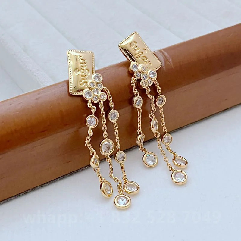 1:1 KS joyería pendientes de flores joyería mujer joyería de moda cumpleaños aretes para mujer