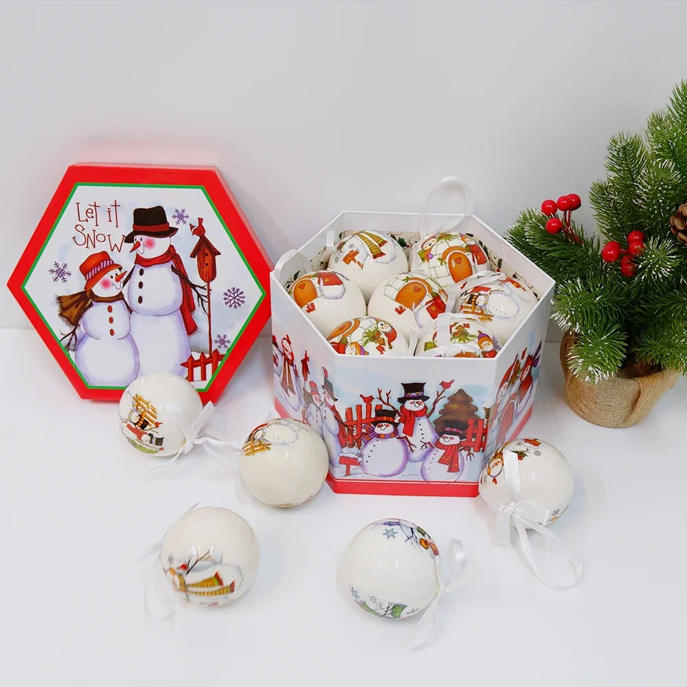 14 piezas de adornos para árbol de Navidad Bolas decorativas Bolas colgantes para fiestas Decoración para el hogar Regalo de Navidad Set Navidad Bola de discoteca Natal