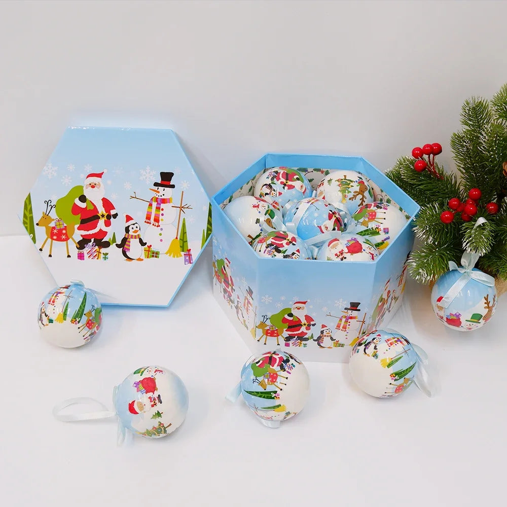 14 piezas de adornos para árbol de Navidad Bolas decorativas Bolas colgantes para fiestas Decoración para el hogar Regalo de Navidad Set Navidad Bola de discoteca Natal