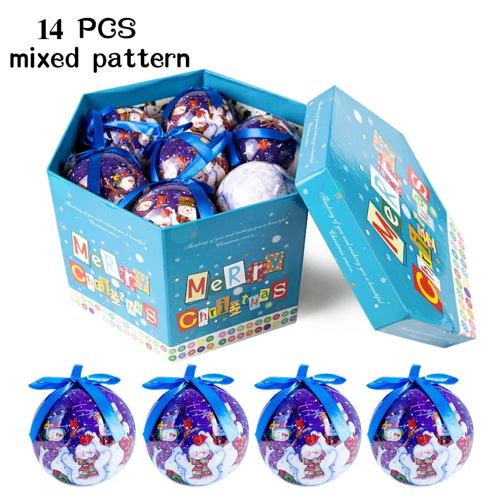 14 piezas de adornos para árbol de Navidad Bolas decorativas Bolas colgantes para fiestas Decoración para el hogar Regalo de Navidad Set Navidad Bola de discoteca Natal