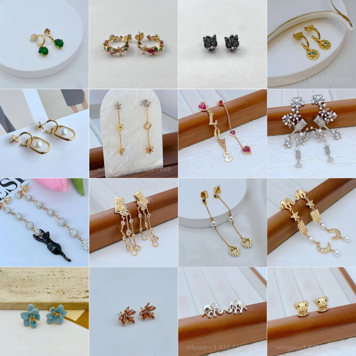 1:1 KS joyería pendientes de flores joyería mujer joyería de moda cumpleaños aretes para mujer
