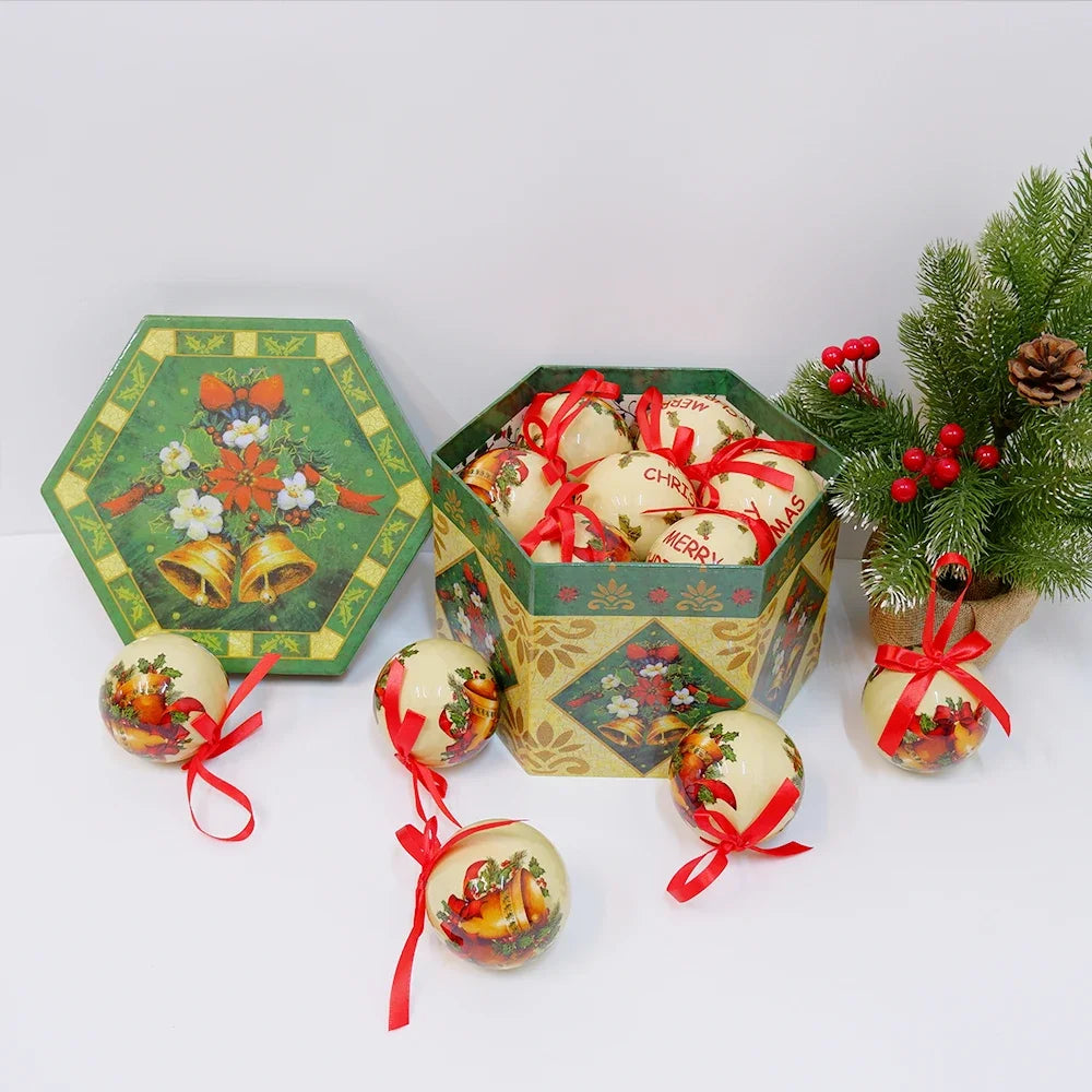 14 piezas de adornos para árbol de Navidad Bolas decorativas Bolas colgantes para fiestas Decoración para el hogar Regalo de Navidad Set Navidad Bola de discoteca Natal