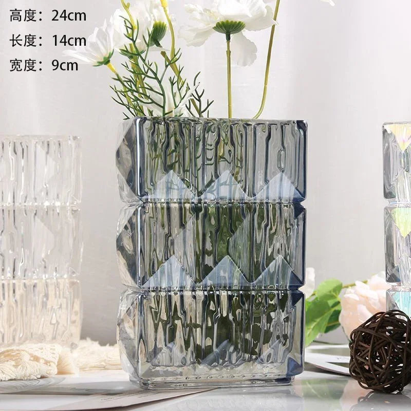 Florero de cristal, jarrones transparentes, mesa de comedor, dormitorio, flores hidropónicas, florero de rosas, decoración para sala de estar, terrario, decoración del hogar