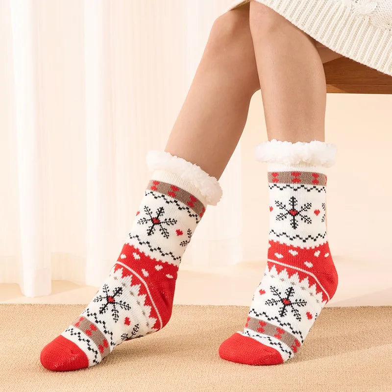 Calcetines navideños con renos Calcetines de lana para dormir en invierno Feliz Navidad Regalo Feliz Año Nuevo 2026