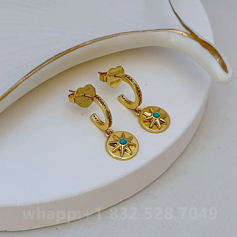 1:1 KS joyería pendientes de flores joyería mujer joyería de moda cumpleaños aretes para mujer