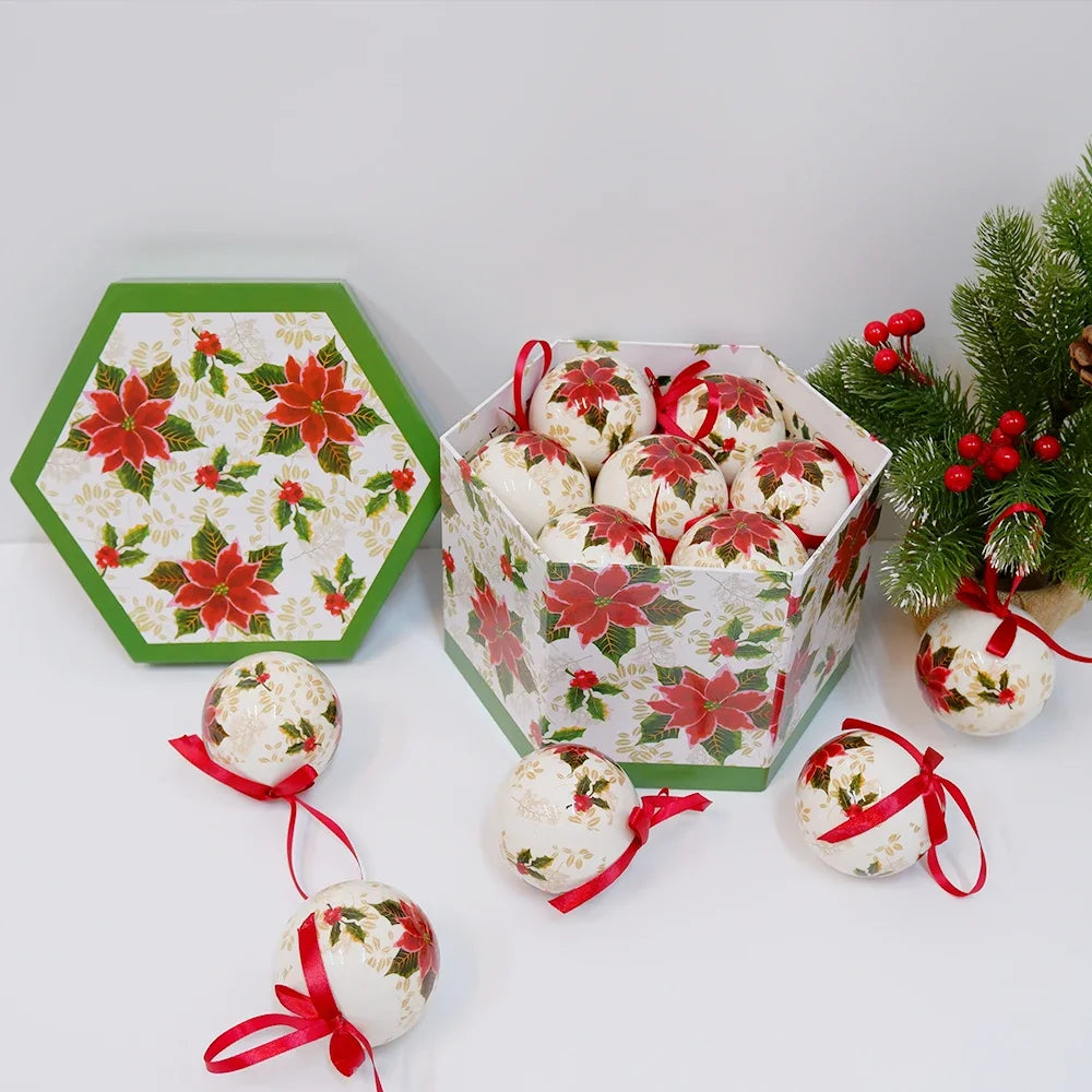 14 piezas de adornos para árbol de Navidad Bolas decorativas Bolas colgantes para fiestas Decoración para el hogar Regalo de Navidad Set Navidad Bola de discoteca Natal