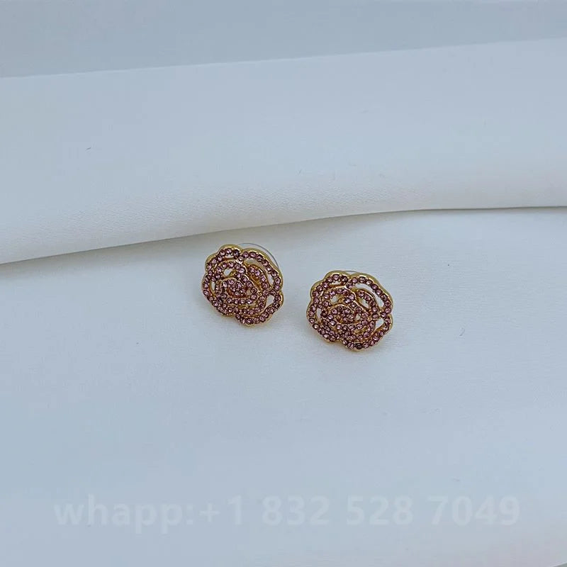 1:1 KS joyería pendientes de flores joyería mujer joyería de moda cumpleaños aretes para mujer