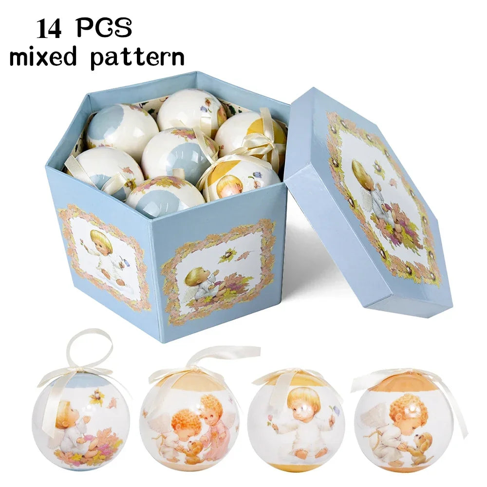 14 piezas de adornos para árbol de Navidad Bolas decorativas Bolas colgantes para fiestas Decoración para el hogar Regalo de Navidad Set Navidad Bola de discoteca Natal